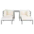 Ensemble de canapé d'angle 5 pièces Ronson de SAFAVIEH Outdoor Living - Gris cendré/Beige - 68,6 cm (L) x 68,6 cm (P) x 68,6 cm (H)