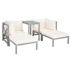 Ensemble de canapé d'angle 5 pièces Ronson de SAFAVIEH Outdoor Living - Gris cendré/Beige - 68,6 cm (L) x 68,6 cm (P) x 68,6 cm (H)