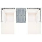 Ensemble de canapé d'angle 5 pièces Ronson de SAFAVIEH Outdoor Living - Gris cendré/Beige - 68,6 cm (L) x 68,6 cm (P) x 68,6 cm (H)