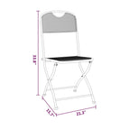 Ensemble de 4 chaises de salle à manger pliantes d'extérieur, en métal à maille gris foncé