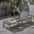 Chaise longue Hampton en bois et osier
