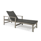 Chaise longue Hampton en bois et osier