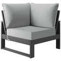 Fauteuil d'angle profond Polytrends Endless Patio avec structure grise
