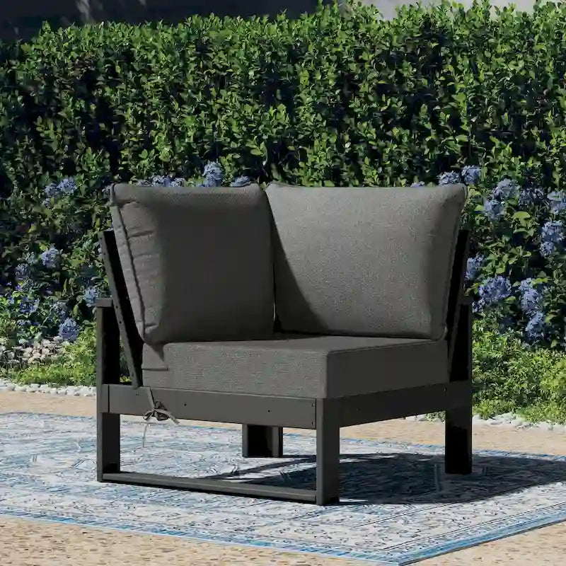 Fauteuil d'angle profond Polytrends Endless Patio avec structure grise