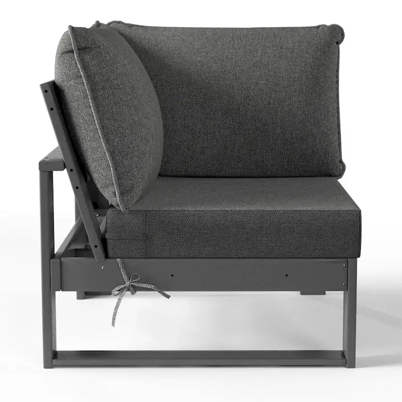 Fauteuil d'angle profond Polytrends Endless Patio avec structure grise