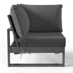 Fauteuil d'angle profond Polytrends Endless Patio avec structure grise