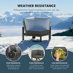 Fauteuil d'angle profond Polytrends Endless Patio avec structure grise