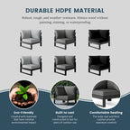 Fauteuil d'angle profond Polytrends Endless Patio avec structure grise