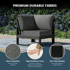 Fauteuil d'angle profond Polytrends Endless Patio avec structure grise