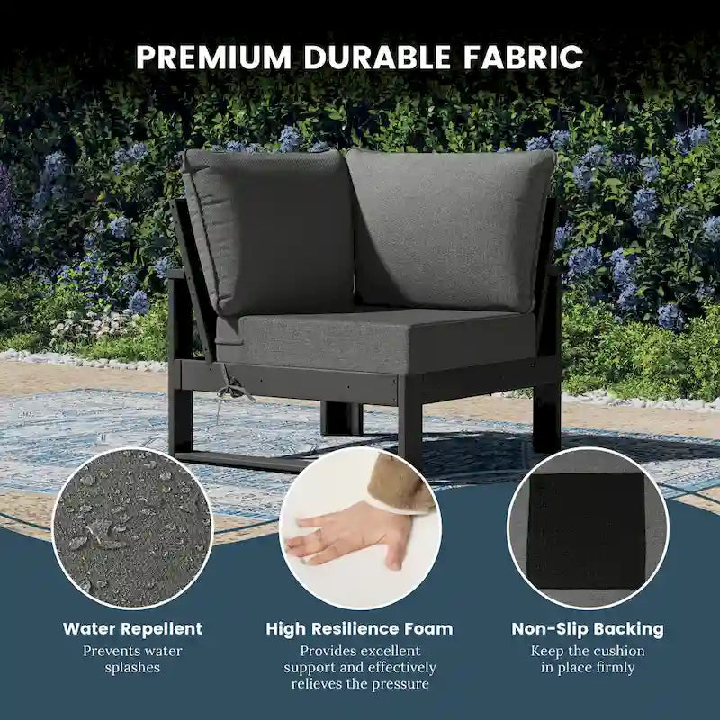 Fauteuil d'angle profond Polytrends Endless Patio avec structure grise
