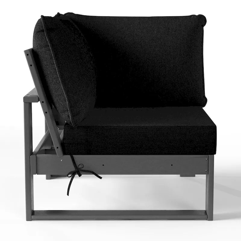 Fauteuil d'angle profond Polytrends Endless Patio avec structure grise