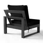Fauteuil d'angle profond Polytrends Endless Patio avec structure grise