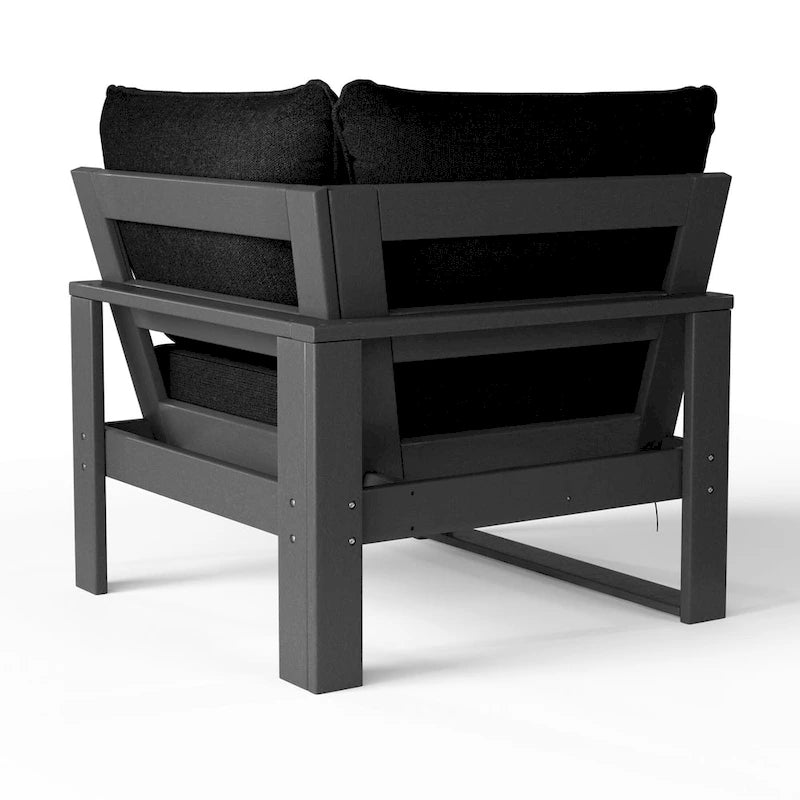 Fauteuil d'angle profond Polytrends Endless Patio avec structure grise