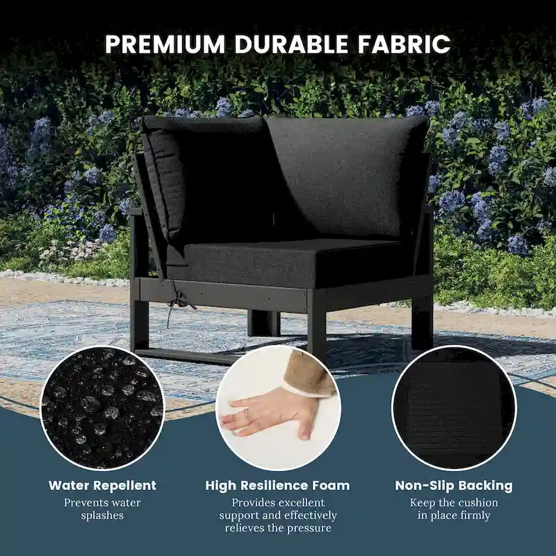 Fauteuil d'angle profond Polytrends Endless Patio avec structure grise