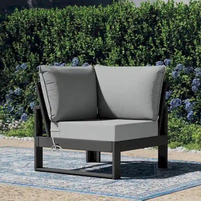 Fauteuil d'angle profond Polytrends Endless Patio avec structure grise