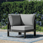 Fauteuil d'angle profond Polytrends Endless Patio avec structure grise