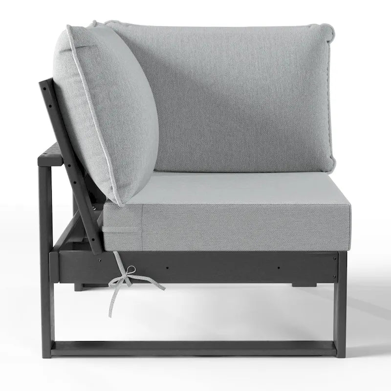 Fauteuil d'angle profond Polytrends Endless Patio avec structure grise