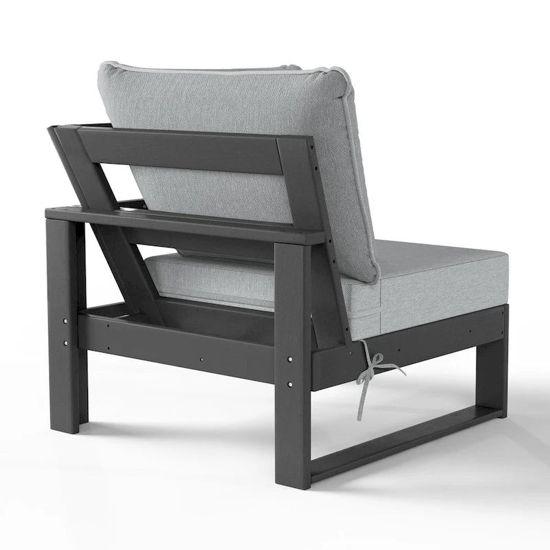 Fauteuil d'angle profond Polytrends Endless Patio avec structure grise