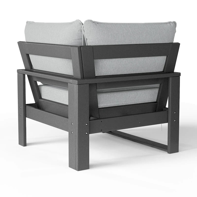 Fauteuil d'angle profond Polytrends Endless Patio avec structure grise