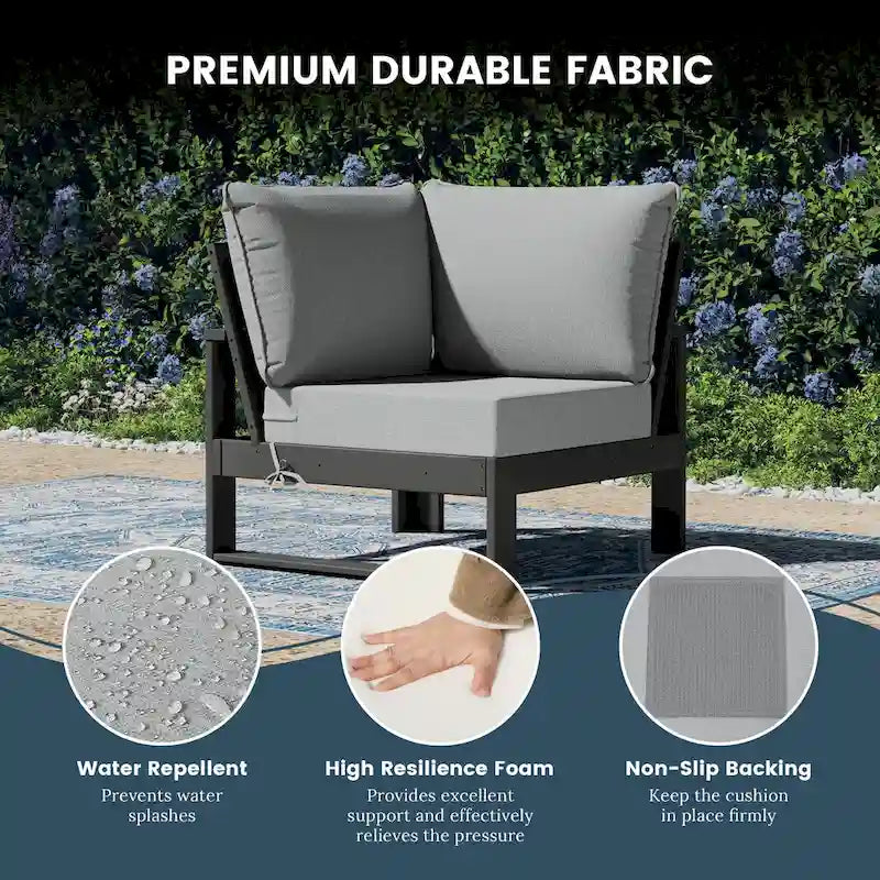 Fauteuil d'angle profond Polytrends Endless Patio avec structure grise