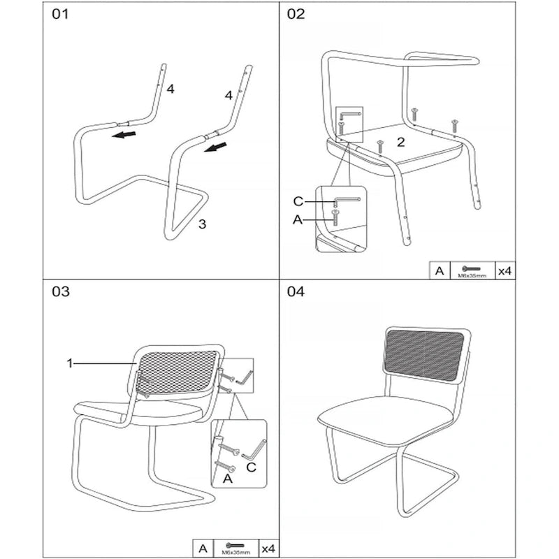 Chaises en rotin style moderne du milieu du siècle, assise rembourrée en polaire, sans accoudoirs, dossier en rotin et pieds en métal, lot de 2, couleur crème
