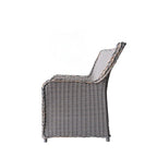 Ensemble de 2 chaises de salle à manger Teva Furniture Hawaii en résine tressée PE, coloris gris/blanc cassé/beige, avec coussin