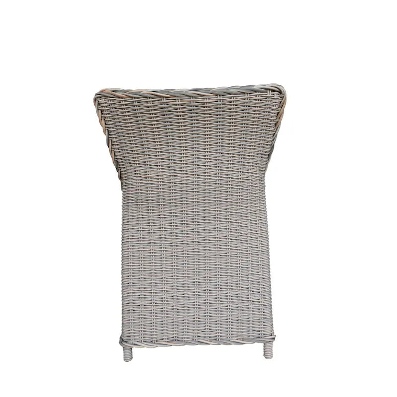 Ensemble de 2 chaises de salle à manger Teva Furniture Hawaii en résine tressée PE, coloris gris/blanc cassé/beige, avec coussin