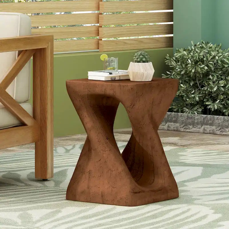 Christopher Knight Home - Table d'appoint Stella en bois à motif spirale torsadée