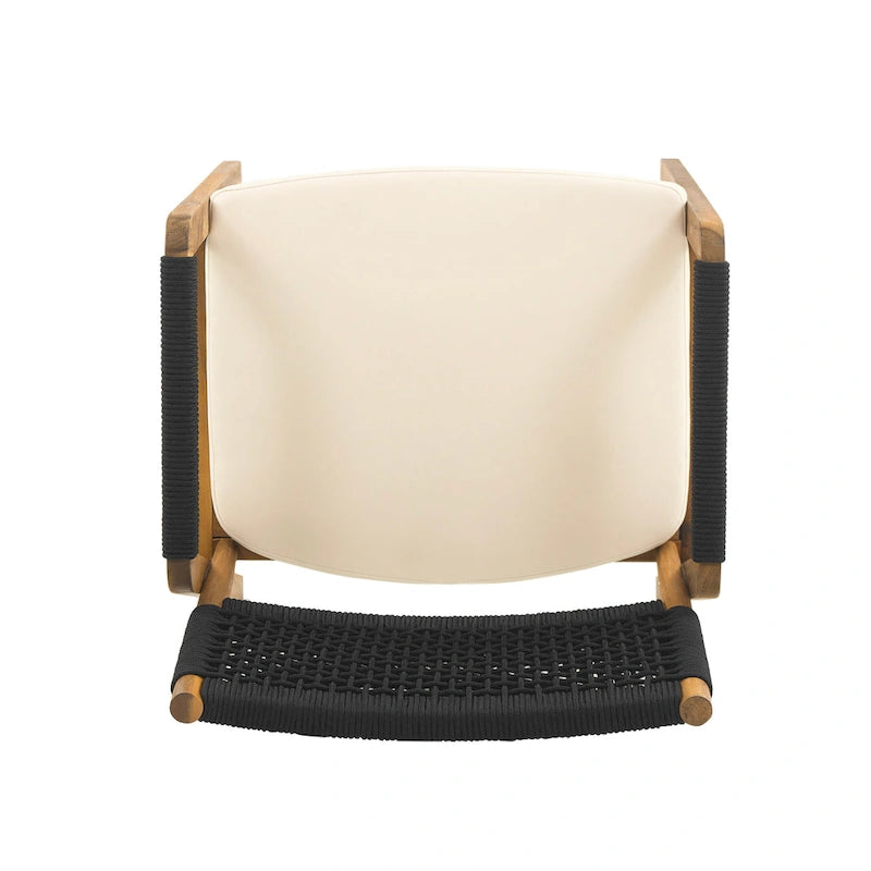 Chaises de salle à manger d'extérieur Oucacia en bois d'acacia et corde (lot de 2) par Christopher Knight Home