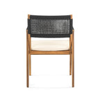 Chaises de salle à manger d'extérieur Oucacia en bois d'acacia et corde (lot de 2) par Christopher Knight Home