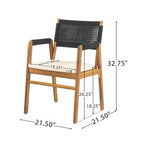 Chaises de salle à manger d'extérieur Oucacia en bois d'acacia et corde (lot de 2) par Christopher Knight Home