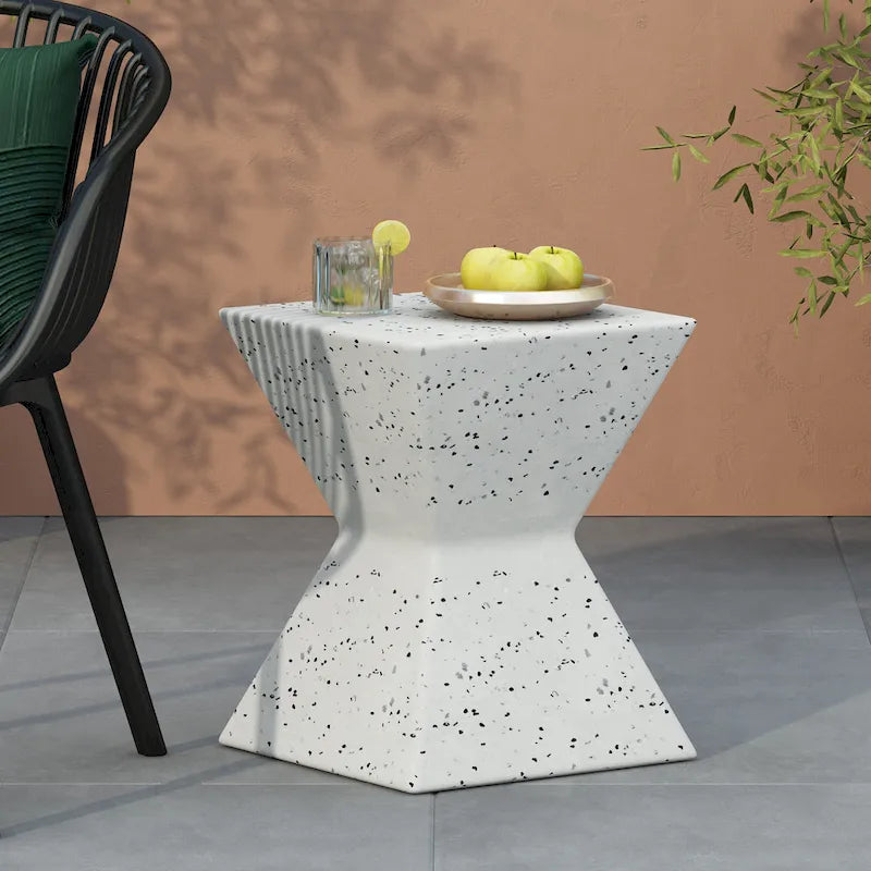 Rowan Outdoor Modern Mgo Square End Table by Christopher Knight Home - 14.75Lx14.75Wx18.25H