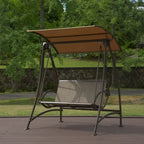 GDFStudio - Bella Outdoor Adjustable Patio Swing Chair with Steel Frame and Canopy