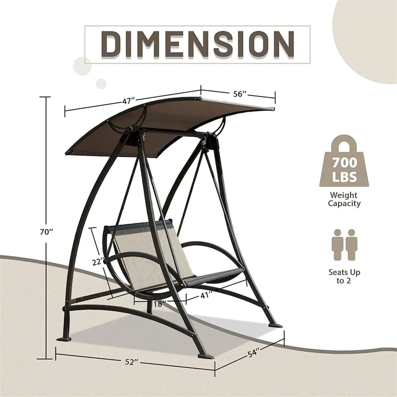 GDFStudio - Balancelle de jardin Bella réglable avec structure en acier et auvent