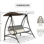 GDFStudio - Balancelle de jardin Bella réglable avec structure en acier et auvent