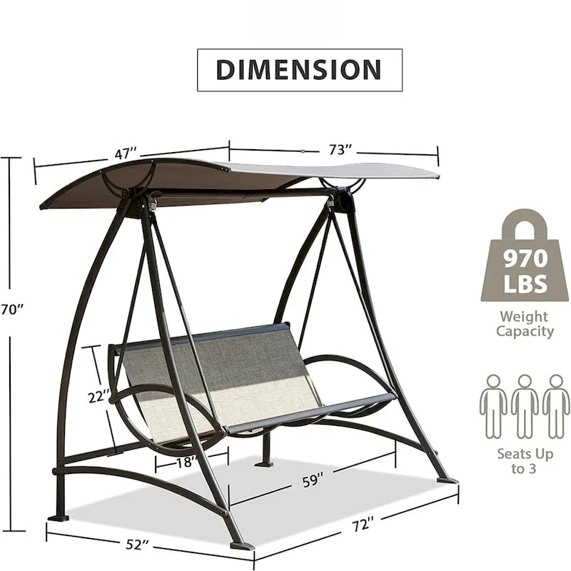 GDFStudio - Balancelle de jardin Bella réglable avec structure en acier et auvent