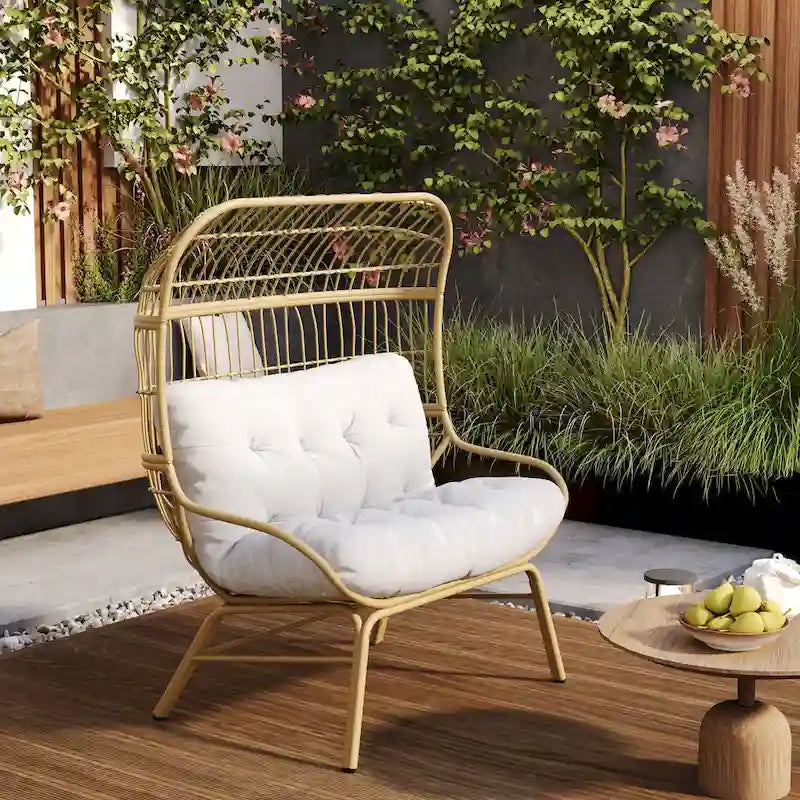 Canapé deux places d'extérieur en osier Palos avec coussin en tissu par Christopher Knight Home