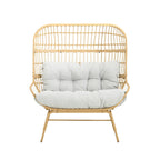 Canapé deux places d'extérieur en osier Palos avec coussin en tissu par Christopher Knight Home
