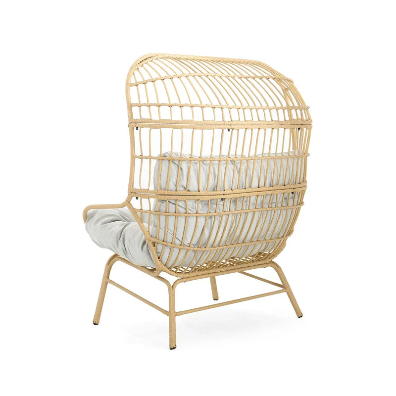 Canapé deux places d'extérieur en osier Palos avec coussin en tissu par Christopher Knight Home