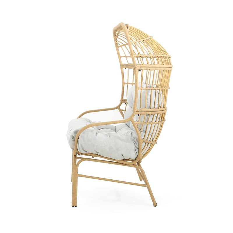 Canapé deux places d'extérieur en osier Palos avec coussin en tissu par Christopher Knight Home