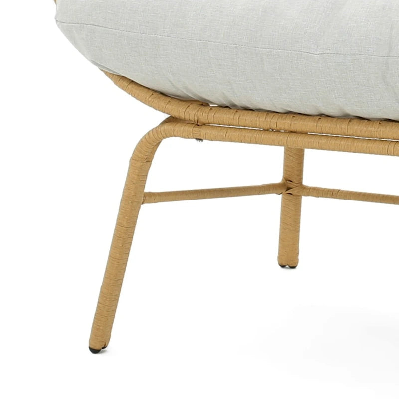 Canapé deux places d'extérieur en osier Palos avec coussin en tissu par Christopher Knight Home
