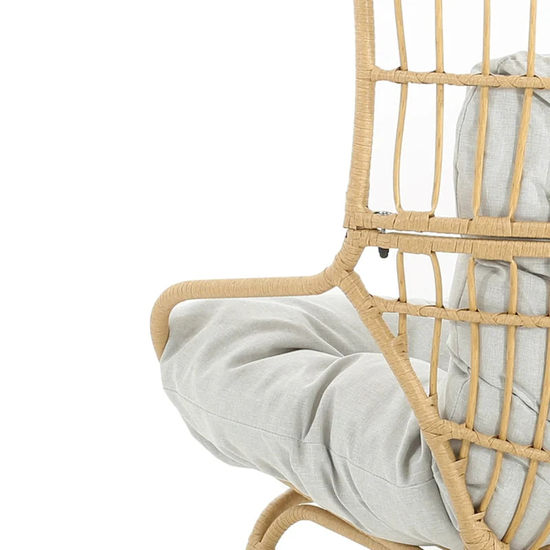Canapé deux places d'extérieur en osier Palos avec coussin en tissu par Christopher Knight Home
