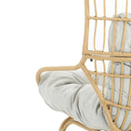 Canapé deux places d'extérieur en osier Palos avec coussin en tissu par Christopher Knight Home