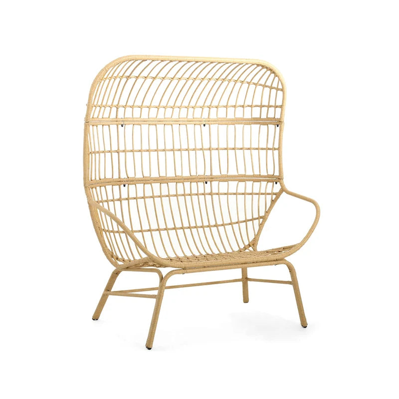Canapé deux places d'extérieur en osier Palos avec coussin en tissu par Christopher Knight Home