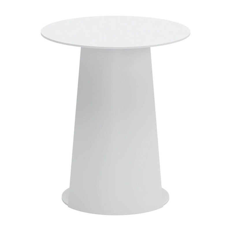 Table d'appoint d'extérieur arrondie en aluminium blanc HomeRoots 16