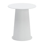 Table d'appoint d'extérieur arrondie en aluminium blanc HomeRoots 16