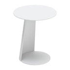 Table d'appoint d'extérieur arrondie en aluminium blanc HomeRoots 16