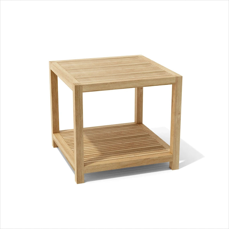 Table d'appoint carrée d'extérieur HomeRoots 22 en bois massif naturel