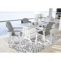 Signature Design by Ashley Transville White/Gray 5-Piece Outdoor Dining Package - 71.75 W x 37.5 D x 37 H