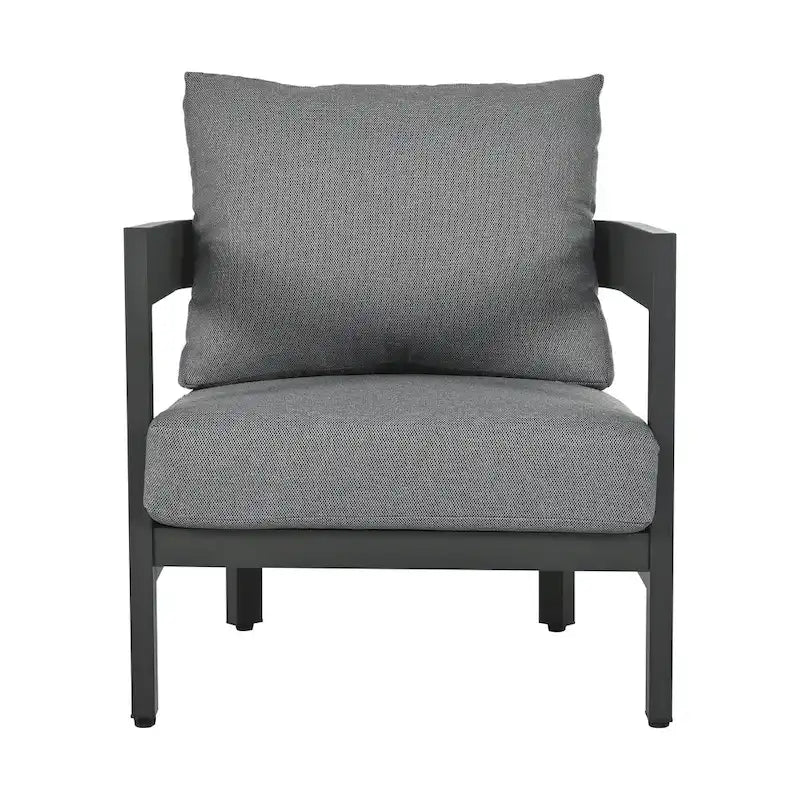 Ensemble de sièges d'extérieur avec coussins épais pour un confort optimal, idéal pour les pelouses, les patios et les abords de piscine.